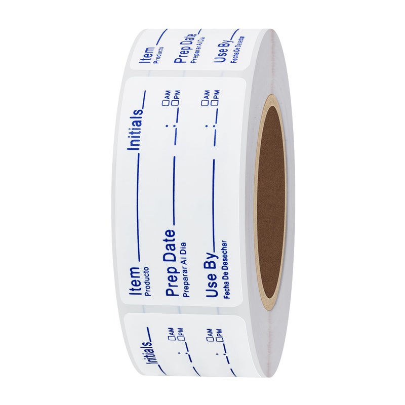 Hybsk 500pcs Freezer Labels for Food Storage Removable FIFO Use by Food Preparation Stickers Prep Date 1 x 2 Inch Labels (Dark Blue Font) - Image 3